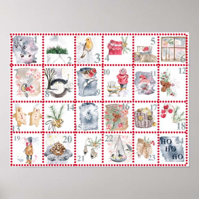 Poster 24 Calendário Avançado de Imagens Diferentes de Aq (Frente)