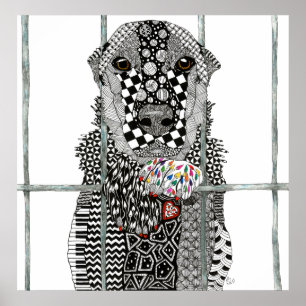 Poster 24" do cão do abrigo animal x 24"