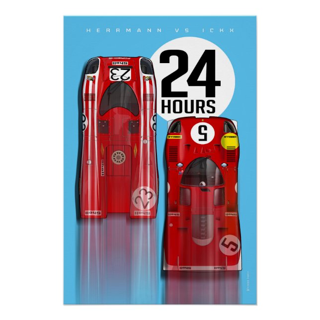 Pôster 24 Hours 1970 Herrmann vs Ickx (Frente)