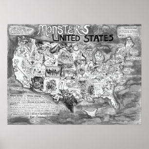 Poster 24 x 18" pequenos monstro dos Estados Unidos
