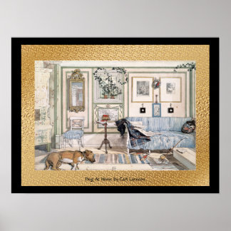 Poster 24 x 18 Preto e Dourado