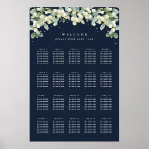 Poster 24x36" 20 Mesa de 8 Gráficos de Casamento