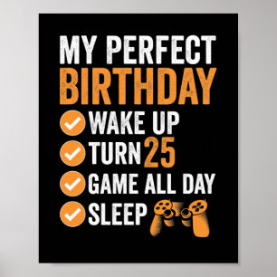 Poster 25º Turno 25 Meu Aniversário Perfeito de Jogos