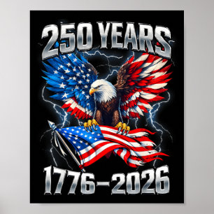 Poster 250º 4 de Julho 250 Anos Aniversário Americano