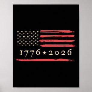 Poster 250º Aniversário da América 1776-2026 Bandeira dos