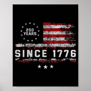 Poster 250º Aniversário da América EUA 250 Anos 4 de Julh