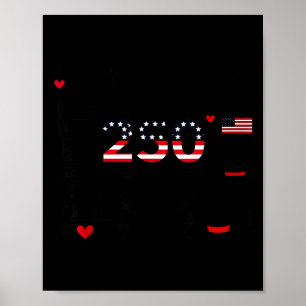 Poster 250º aniversário da independência americana 250 an