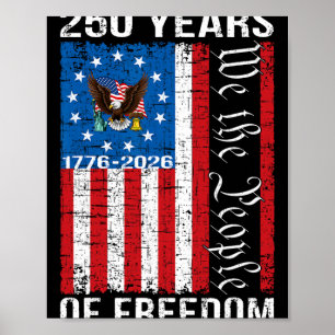 Poster 250º Aniversário EUA 250 Ano América Patriótico 4