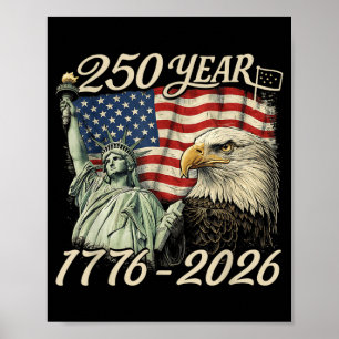 Poster 250º Aniversário EUA 250 Anos Americano 4 de Julho