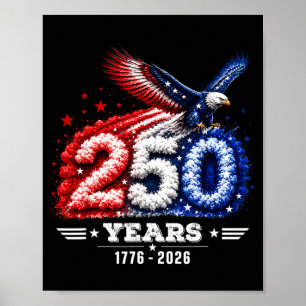 Poster 250º Aniversário EUA Patriótico 250 Anos