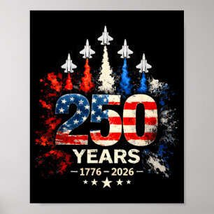 Poster 250º aniversário EUA patriótico 250 anos americano
