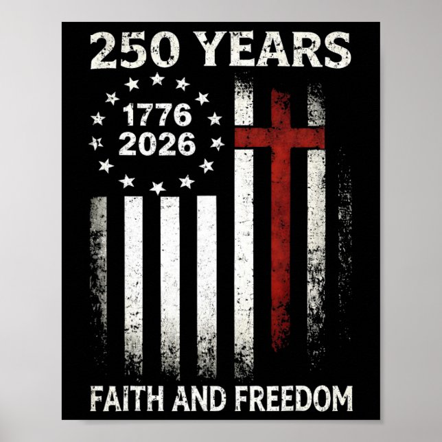 Poster 250º Dia da Independência Liberdade 250 Anos Améri (Frente)