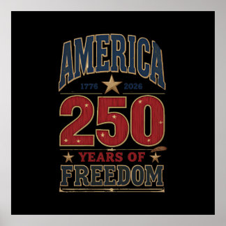 Poster 250º Liberdade da América 1776 Listras Patrióticas