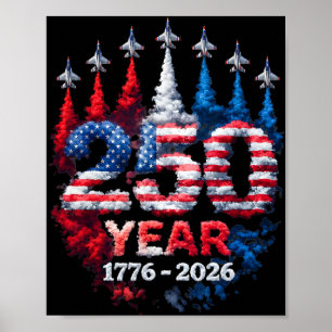 Poster 250 Aniversário EUA 250ª Bandeira Americana Patrió