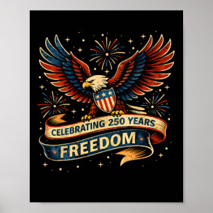 Poster 250 Aniversário EUA 250º Bandeira Americana Patrió
