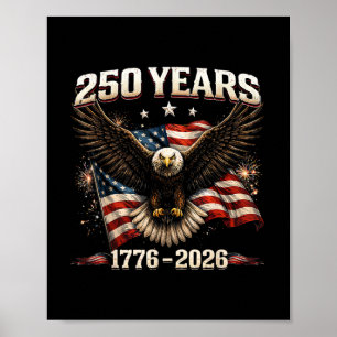 Poster 250 Aniversário EUA Águia Patriótica 250º Independ