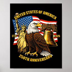 Poster 250 Anos 1776-2026 250º Aniversário Águia Liberdad