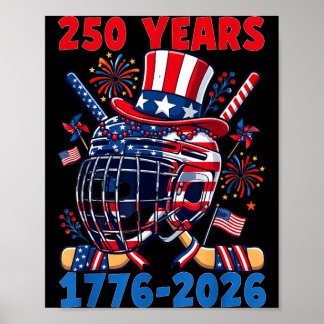 Poster 250 Anos 1776 2026 Aniversário de 250 anos de Hóqu