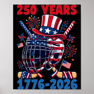 Poster 250 Anos 1776 2026 Aniversário de 250 anos de Hóqu