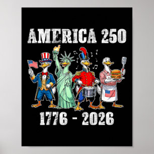 Poster 250 Anos América 1776 2026 250º Aniversário Ganso