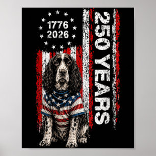 Poster 250 Anos América Springer Spaniel Cão EUA 4 De