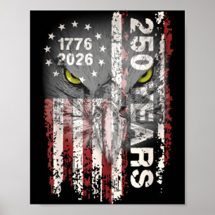 Poster 250 Anos Americano 1776 2026 250º EUA Patriótico