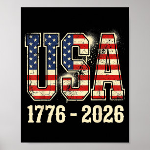 Poster 250 Anos Americano 250º Aniversário Bandeira EUA 4