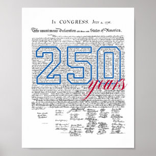 Poster 250 Anos Aniversário da América 250.ª Independênci