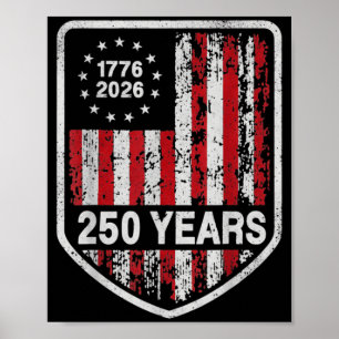 Poster 250 Anos Bandeira Americana dos EUA 250º Aniversár