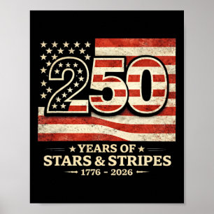 Poster 250 Anos de Aniversário Americano América 250 EUA