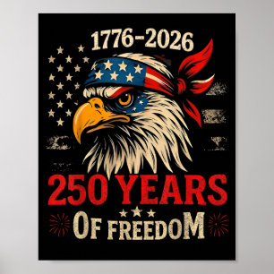 Poster 250 Anos de Aniversário da Bandeira Americana EUA 