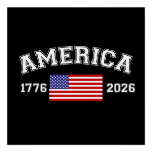 Pôster 250 Anos de Independência Americana 1776 2026