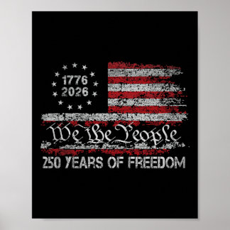 Poster 250 Anos De Liberdade 1776 2026 Bandeira Dos EUA 2