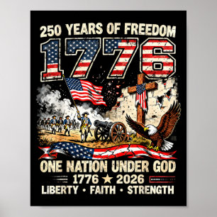 Poster 250 anos de liberdade 1776 uma nação sob deus eua