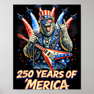 Poster 250 Anos De Merica Pé Grande Pedra Avião De Combat