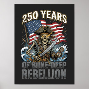 Poster 250 Anos de Rebelião Profunda Esqueleto Pirata
