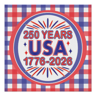 Pôster 250 Anos EUA 1776-2026 Semiquincentenário