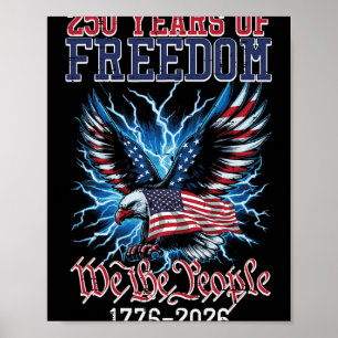 Poster 250 Anos Liberdade Bandeira Americana 250º Anivers