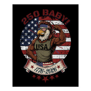Pôster 250 Bebê! Águia Patriótica Americana Flex 1776-202