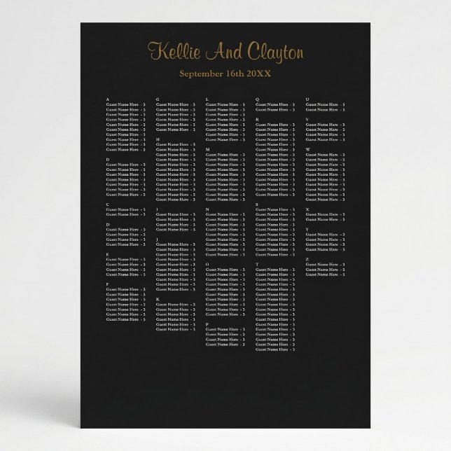 Poster 250+ Carta de Assentos de Casamento Simples (Criador carregado)