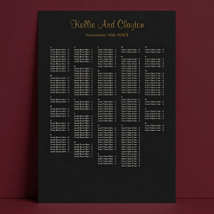 Poster 250+ Carta de Assentos de Casamento Simples