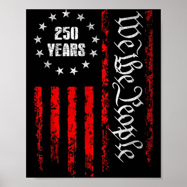 Poster 250 Years 1776-2026 250th Birthday Usa Patriotic 4 (Frente)