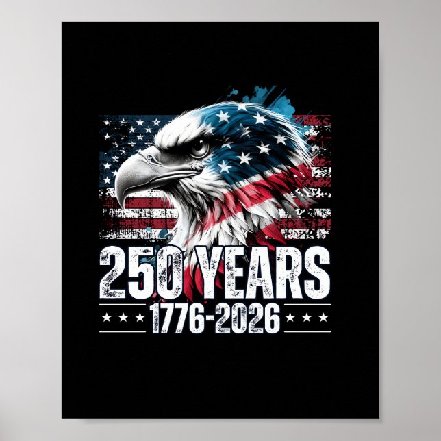 Poster 250th Anniversary United States Birthday Long Slee (Frente)