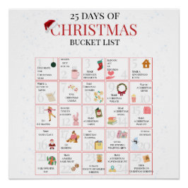Pôster 25 Days of Christmas Bucket List Art