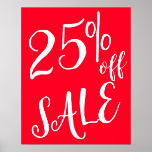 Poster 25% de Sinal de Venda, Sinal de Venda de Boutique
