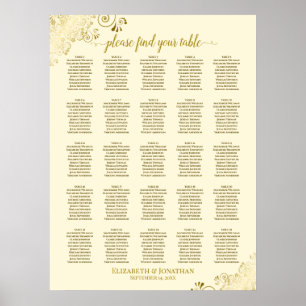 Poster 25 Gráfico de Assentos de Casamentos de Mesa Doura