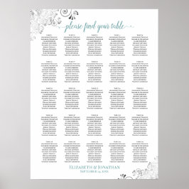 Poster 25 Gráfico de Sentados de Casamento Legado de Mesa