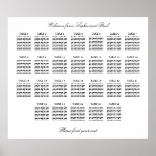 Poster 26 Mesa Gráfico de Assentos Minimalista Elegante