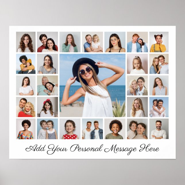 Poster 27 Colagem de Fotos Adicionar Seu Próprio Texto (Frente)