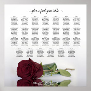 Poster 27 Gráfico de Casamento de Mesa com Rosa de Borgo
